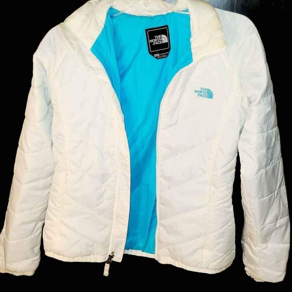 The North Face White Blue Quilted Puffer Size S